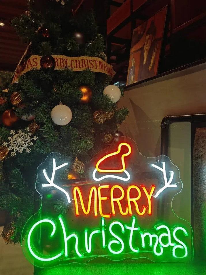 Custom LED Neon Signs – Merry Christmas Personalized Holiday Decor | Custom Neon Signs for Christmas | Holiday LED Neon Light