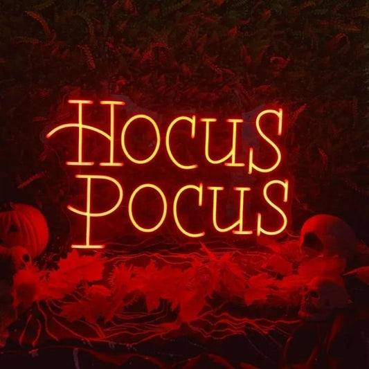 "Custom Hocus Pocus neon sign for Halloween decor"
