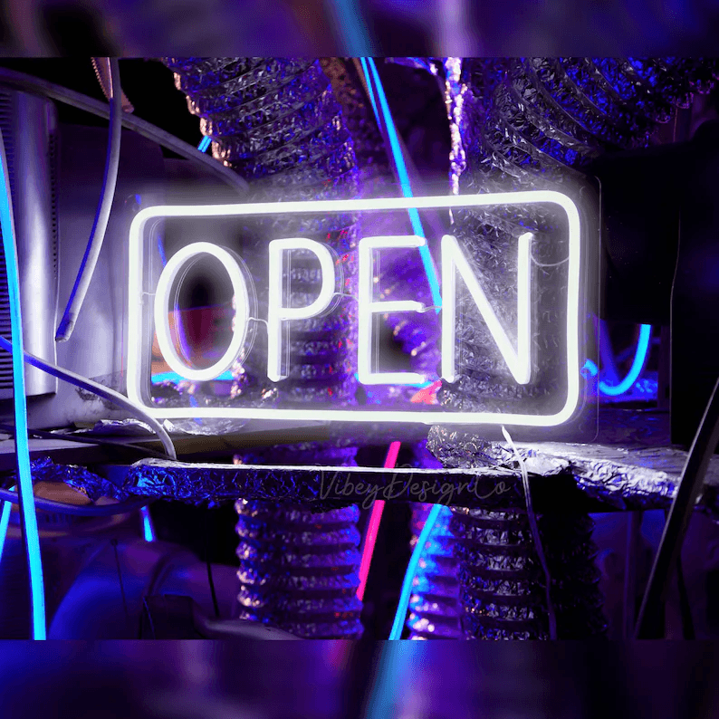 Custom Open Neon Sign - Personalized LED Neon Light for Business & Studio, Custom Neon Signs for Indoor and Outdoor Use, Energy-Efficient & Durable