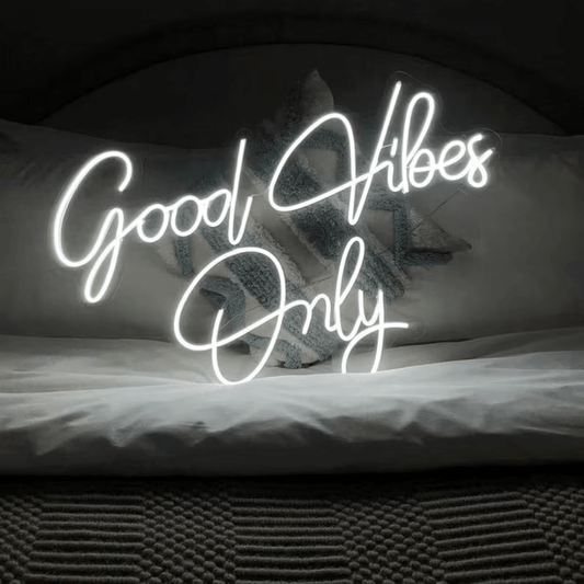 "Custom Good Vibes Only LED Neon Sign for Home or Office Decor"