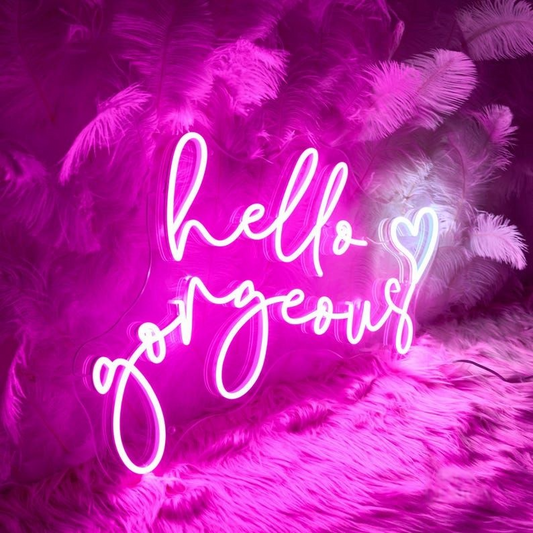 Hello Gorgeous Neon Sign – Custom LED Wall Decor for Home & Office