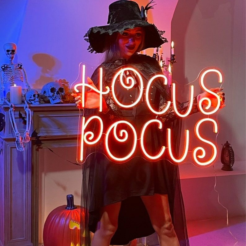 Hocus Pocus Neon Sign – Spooky Halloween LED Light for Home & Party Decor