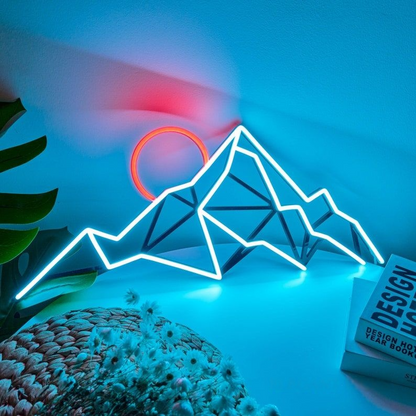 LED Mountain Light – Aesthetic Neon Wall Sign for Cabins & Adventure Lovers