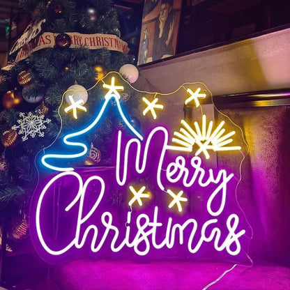 Custom LED Neon Sign – "Merry Christmas" Personalized Holiday Neon Light for Home Decor, Christmas Party, and Gift – Custom Neon Signs, LED Neon Light, Holiday Decor, Personalized Christmas Neon Light, Unique Neon Signs for Christmas