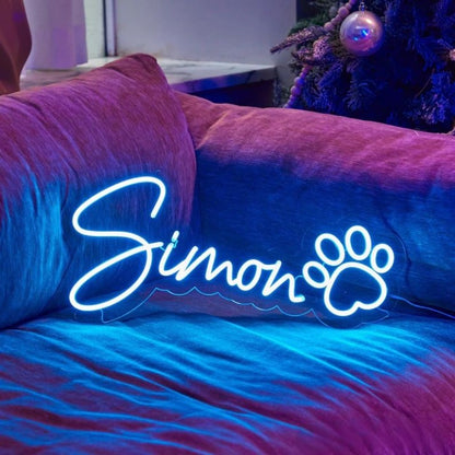 Personalized neon name sign for kids, perfect for bedroom and nursery decor.