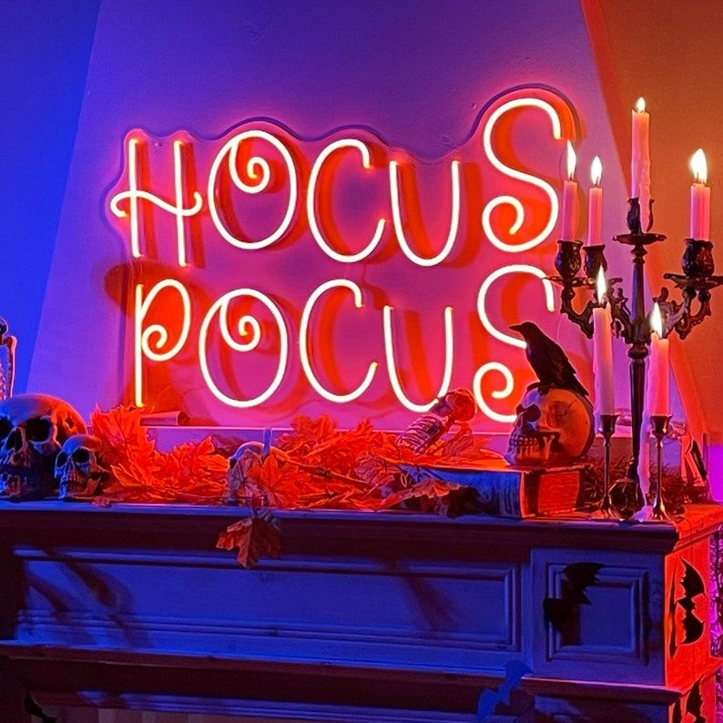 Custom Halloween Neon Light – Hocus Pocus LED Sign for Wall & Bar Decor