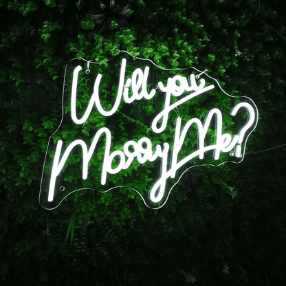 "Custom 'Will You Marry Me' Neon Sign for Engagement and Proposals"