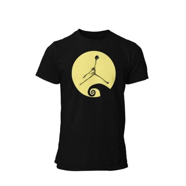 Air Jack Men’s Graphic T-Shirt – Halloween Moon Silhouette Design, Heather Black