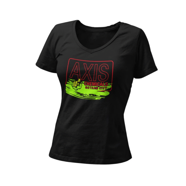 Axis Chemicals Women’s Fitted V-Neck T-Shirt – Comic Con Villain Graphic Design