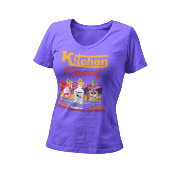 1982 Kitchen Kabaret Retro Tour Women’s Fitted V-Neck T-Shirt – Vintage Graphic Design